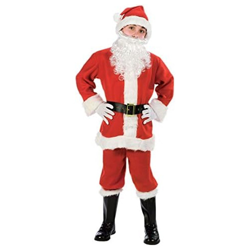 Disfraz De Papá Noel Niño, Traje Rojo/blanco, Talla M...