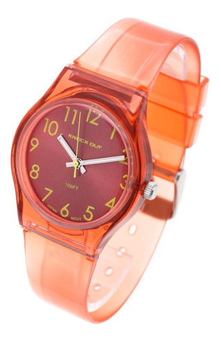 Reloj Knock Out Mujer 8472 Num - Silicona Transparente Wr30