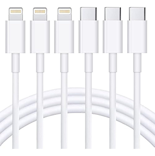 Usb C A Lightning Cable 3pack 6ft [apple Mfi Certified] Cabl