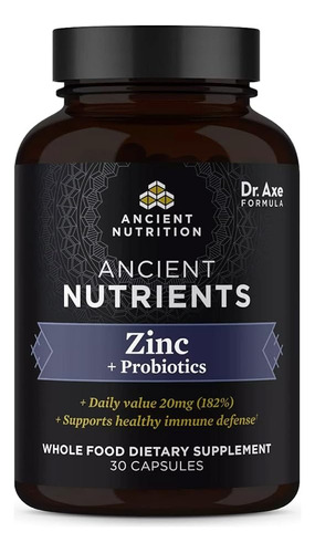 Ancient Nutrition Probióticos + Zinc 30und Defensa Inmune