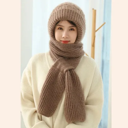Bufanda Y Gorro De Felpa Tejidos Uno En Todo For Mujer, Cál