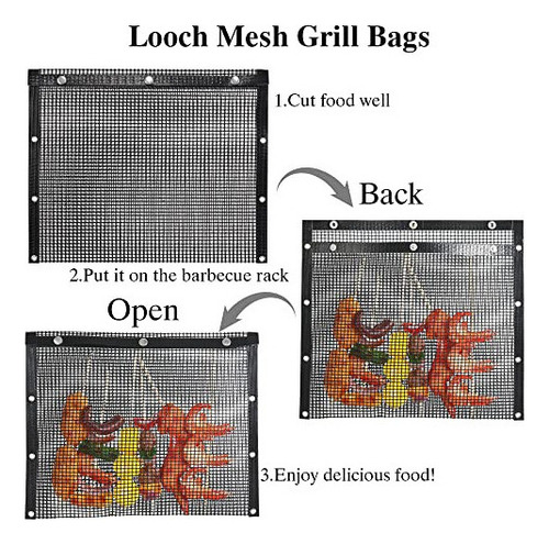 Looch Bolsas De Malla Para Parrilla De 13,2 X 10,6 Pulgadas,