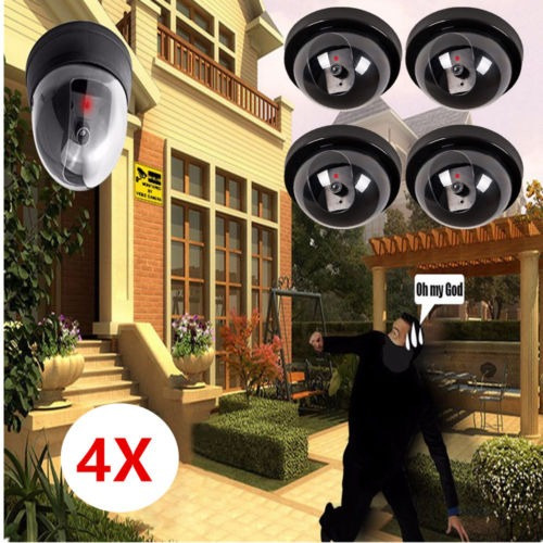 Imagen 1 de 5 de 4pcs Falso Simulado Cámara De Vigilancia Cámara Espía Seguri