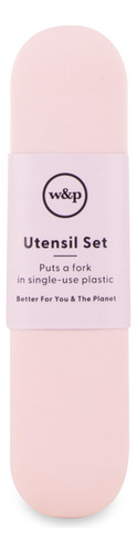 Utensilios De Acero Inoxidable Con Estuche Silicona Blush