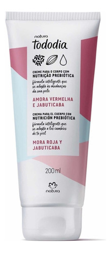  Creme hidratante Natura Amora Vermelha E Jabuticaba Tododia 200ml