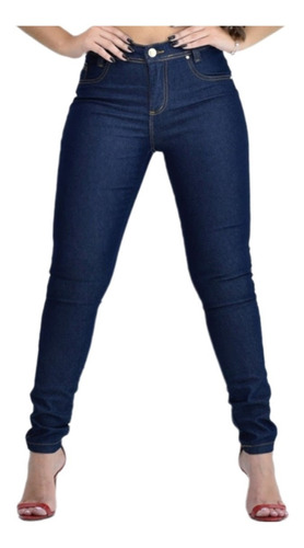 Calça Jeans Feminina Cintura Alta Cós Alto Empina Bumbum