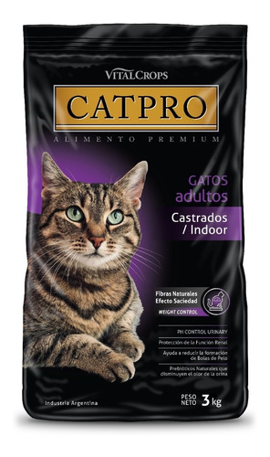 Alimento Catpro Indoor Para Gatos Adultos Castrados 3 Kg