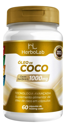 Óleo De Coco 1000mg 60 Cápsulas Softegl Sabor Neutro