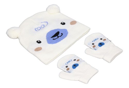 Conjunto De Gorro Y Guantes Para Bebés, Tejido Para Niños, B