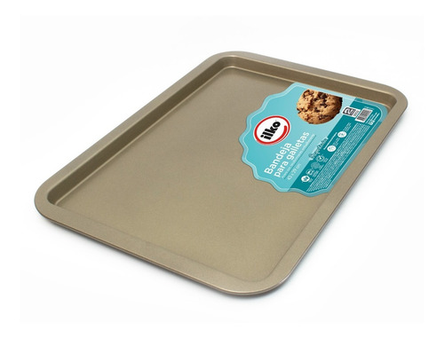 Imagen 2 de 10 de Bandeja Galletitas 43cm X 29 Cm Antiad Dorado Ilko