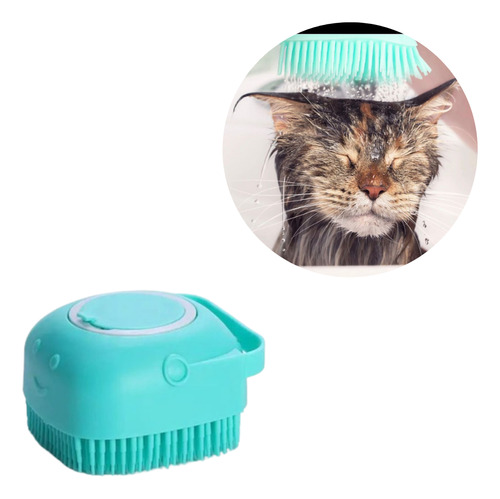 Escova Dispenser Shapoo Pet Pentea Lava Pelos Cachorro Gato