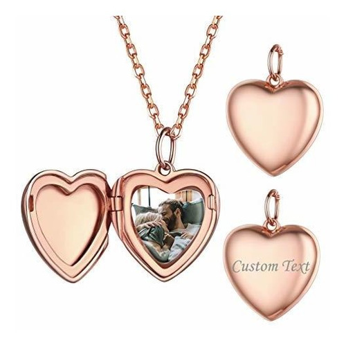 Relicario Prosteel Collar De Corazón De Oro Rosa Para Mujer