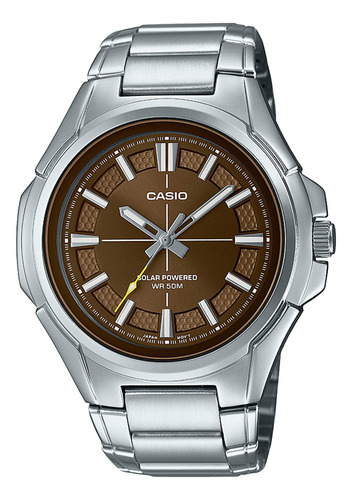 Reloj Hombre Casio Mtp-rs100d-5avdf Core Mens Color de la correa Plateado Color del bisel Plateado Color del fondo Marrón