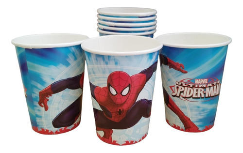 Pack X 8 Vasos Descartables Spiderman Original Y Oficial