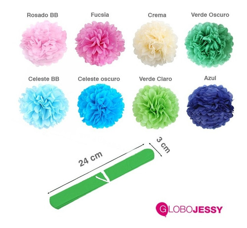 Pompones De Tissue De Diferentes Colores