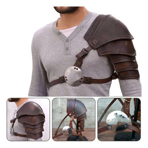 Armadura De Hombro Único Vikingo Medieval Cosplay Gladiator