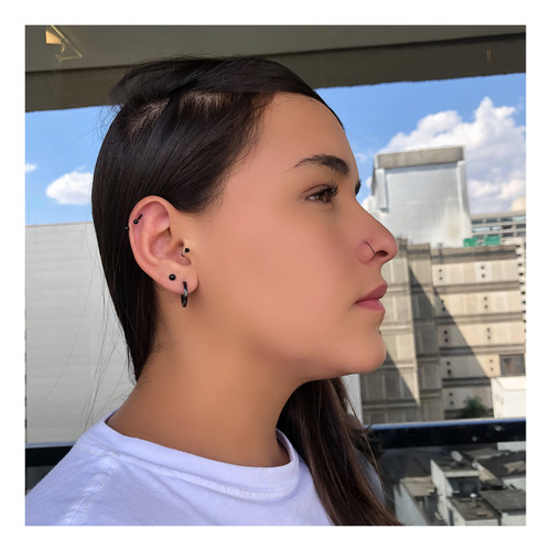 Piercing Masculino Ferradura Aço Inox Presente Pai Moderno