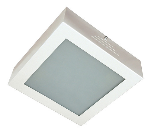 Plafon Sobrepor Quadrada Aluminio P/ 3 Lampadas E27 Branco 110V/220V