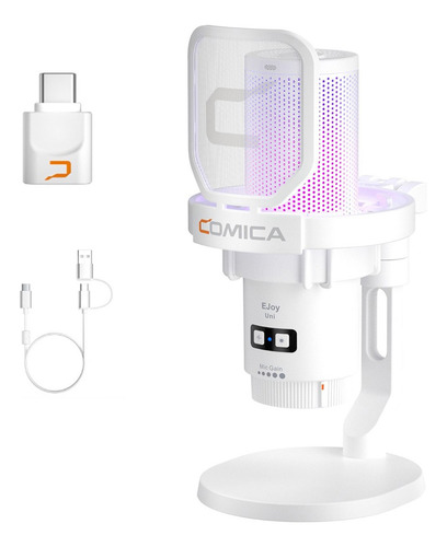 Microfone Cardioide Sem Fio Rgb Para Jogos Comica Uni Pro(d)