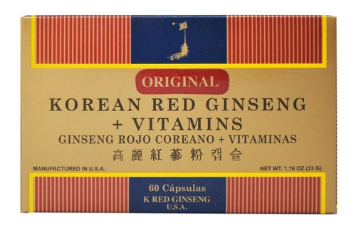 Energizante - Ginseng Rojo K Red+vitaminas X 60 Capsulas