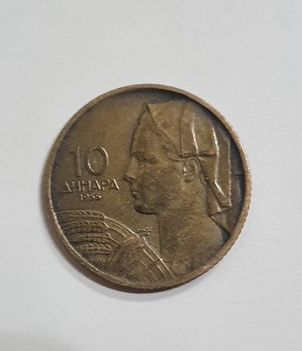 Moneda De Yugoslavia 10 Anhap Año 1955