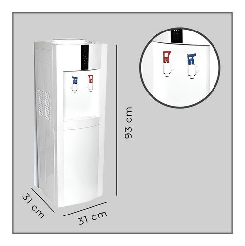 Imagen 2 de 7 de Dispensador Eléctrico Pedestal Agua Fría Caliente Compresor