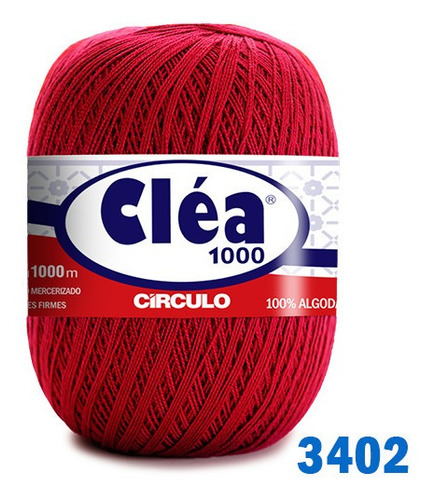 Linha Cléa 1000m Círculo Crochê Cor 3402 - Vermelho Círculo