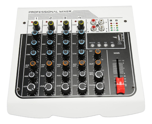 Placa De Sonido Mixer Professional De 4 Canales Usb Integrad