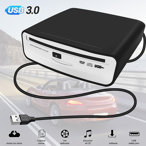 Reproductor Externo De Cd/dvd Para Radio De Coche Con Interf