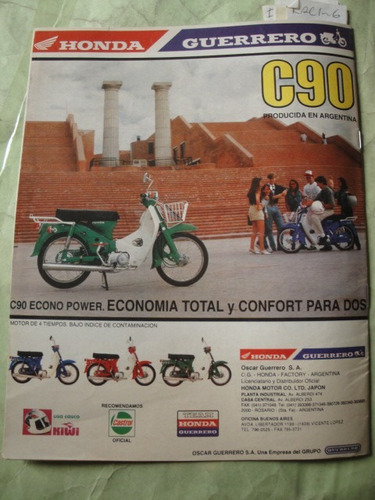 Publicidad Moto Honda Guerrero C 90 Año 1993