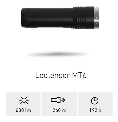 Linterna Led Lenser Mt6 600 Lumens 260mts Agente Oficial