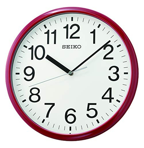 Seiko Reloj De Pared Empresarial De 12 Pulgadas, Rojo
