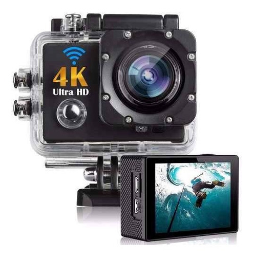Action Cam Sport Pro Lcd 4k 1080p Wi-fi Prova D'agua