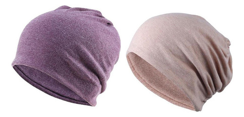 2 Piezas Para Mujer Slouchy Beanie Skull Cap Casual Solid