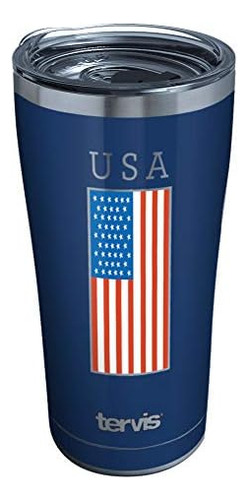 Vaso Aislado Triple Pared Con La Bandera Estados Unidos Amer