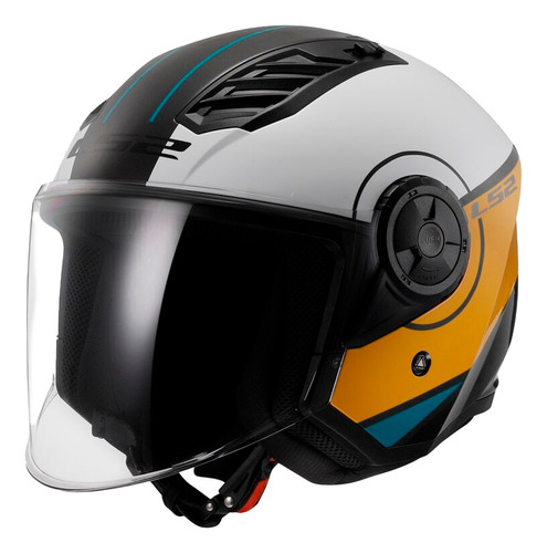 Casco Moto Ls2 Of616 Airflow 2 Cover Blanco Cafe