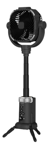Ventilador De Camping, Ventilador De Suelo Recargable Negro