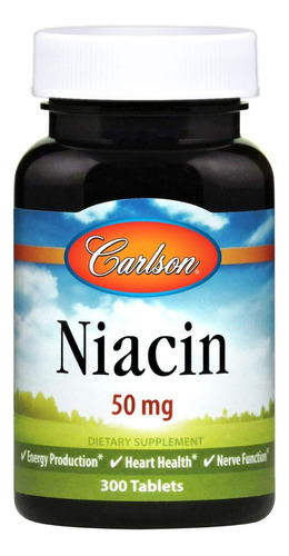 Niacina 50 Mg Carlson 300 Tabletas