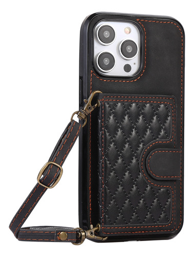 Funda De Piel Tipo Cartera Con Cordón Para iPhone, Correa Pa