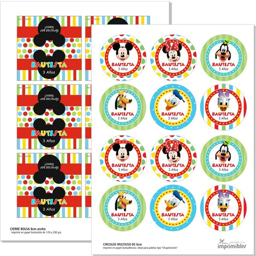 Kit Imprimible Mickey Y Sus Amigos - Decoración Y Candy