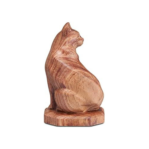 Escultura De Gato Pequeño De Madera, Decoración Moder...