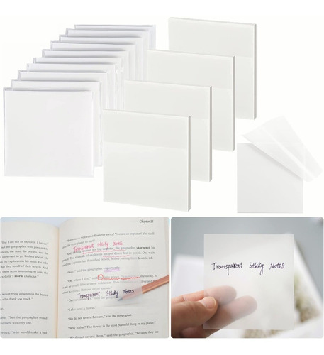 500 Notas Adhesivas Transparentes Plastificadas Tipo Post-it