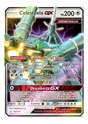 Carta Pokemon Celesteela Promo Ultra Criatura + Brindes