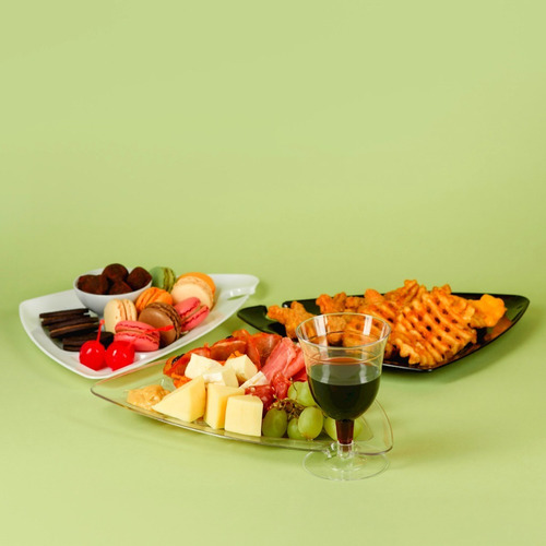 Plato Triangulo Fiesta Para Postres Comida Catering 20 Pzas