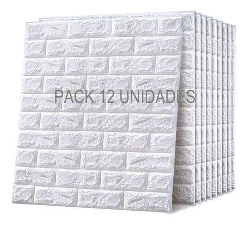 Pack X12 Placas Revestimiento Pared Ladrillos Autoadhesiva 