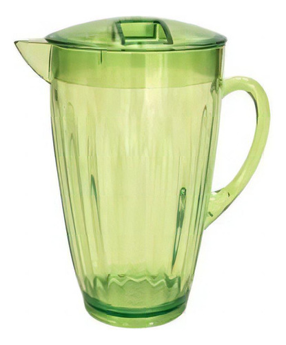 Jarra De Suco, Agua 2 Litros Verde Cristal Com Tampa