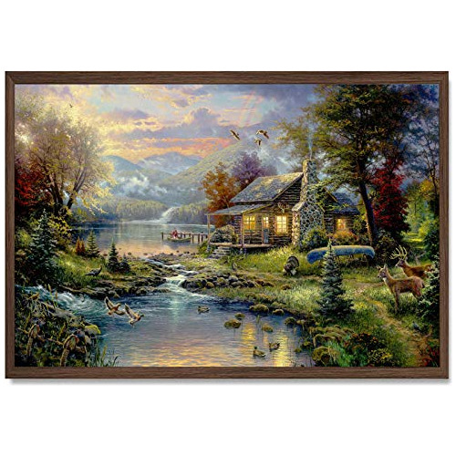 Pintura Sobre Lienzo De   Kinkade, Impresiones De Puebl...