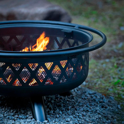 Lareira Fire Pit Portátil Externa Jardim Desmontável Redonda