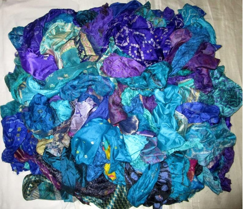 Fabrics Crafts Q6 Sari Silk Lot Vintage Material Tela Grams