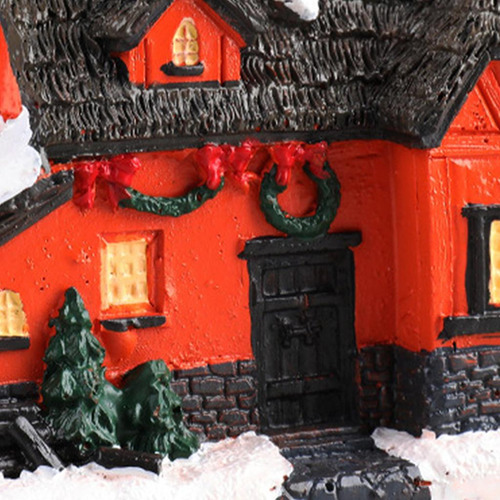 Escena Navideña Casa Led Pueblo Casa De Muñecas H Pequeña